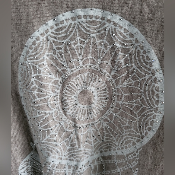 Wool Blend V-Neck Sweater Rhinestone Dreamcatcher - Picture 7 of 13